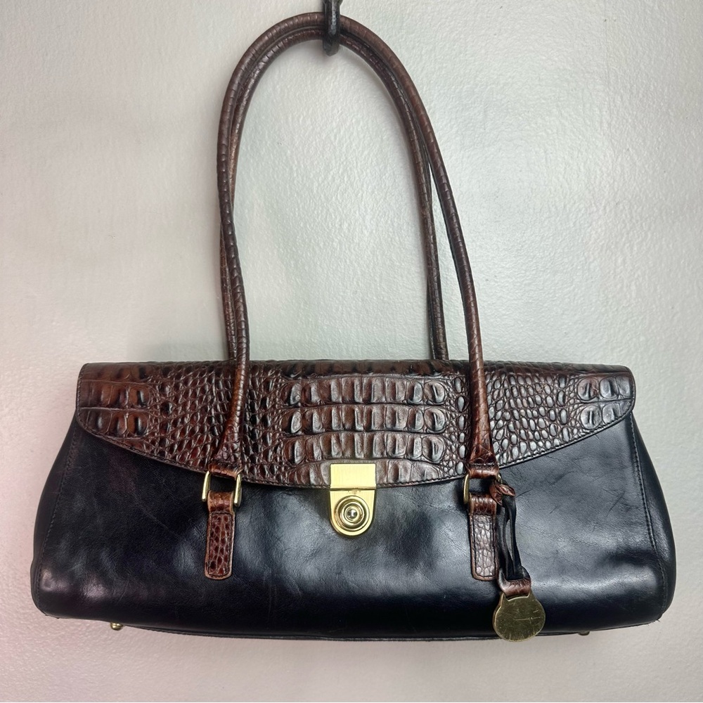 Brahmin Vintage Tuscany Collection Croc Embossed Leather Satchel/Handbag